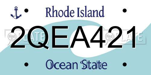 2QEA421 Rhode Island License Plate