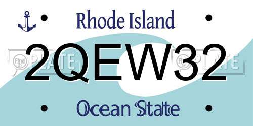 2QEW32 Rhode Island License Plate