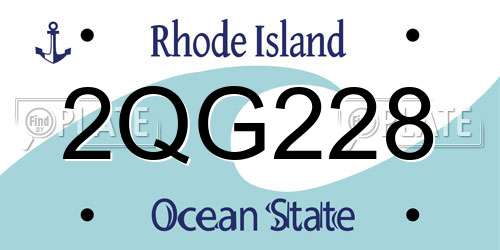 2QG228 Rhode Island License Plate