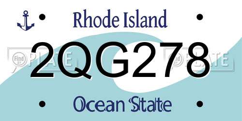 2QG278 Rhode Island License Plate
