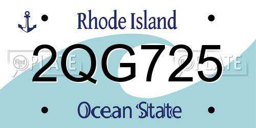 2QG725 Rhode Island License Plate