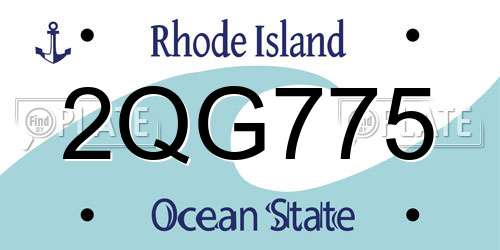 2QG775 Rhode Island License Plate