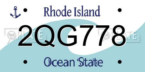 2QG778 Rhode Island License Plate