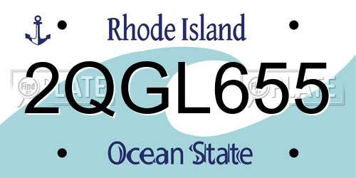 2QGL655 Rhode Island License Plate