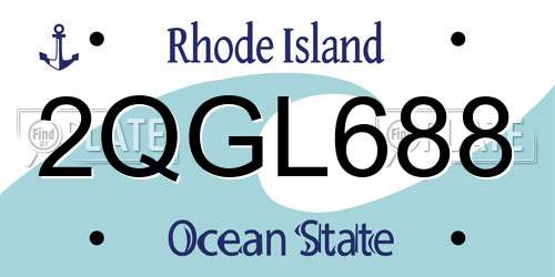 2QGL688 Rhode Island License Plate