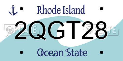 2QGT28 Rhode Island License Plate