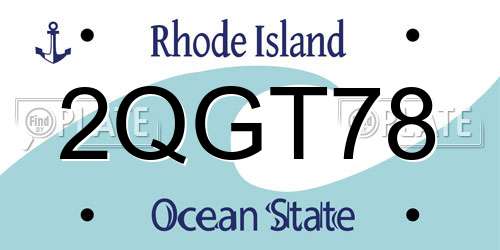 2QGT78 Rhode Island License Plate