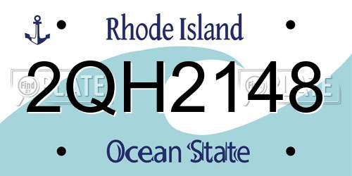 2QH2148 Rhode Island License Plate
