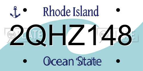 2QHZ148 Rhode Island License Plate