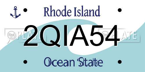 2QIA54 Rhode Island License Plate