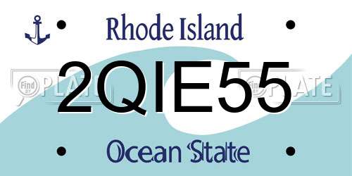 2QIE55 Rhode Island License Plate