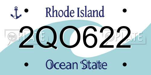 2QO622 Rhode Island License Plate