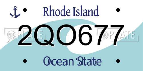 2QO677 Rhode Island License Plate