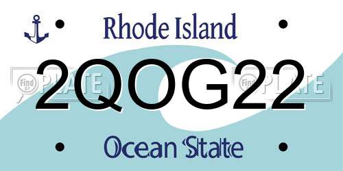 2QOG22 Rhode Island License Plate