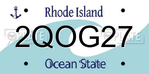 2QOG27 Rhode Island License Plate
