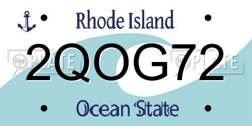 2QOG72 Rhode Island License Plate