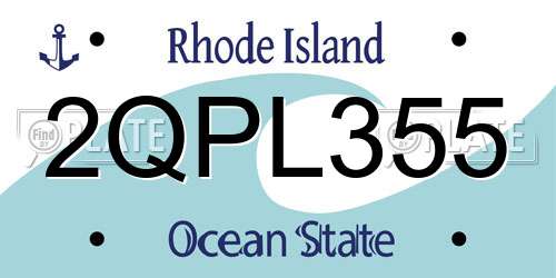2QPL355 Rhode Island License Plate