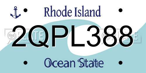 2QPL388 Rhode Island License Plate
