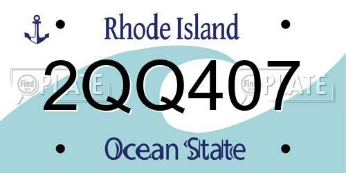 2QQ407 Rhode Island License Plate