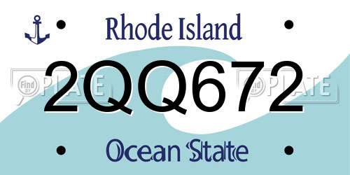 2QQ672 Rhode Island License Plate