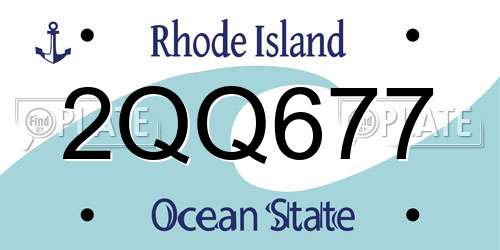 2QQ677 Rhode Island License Plate