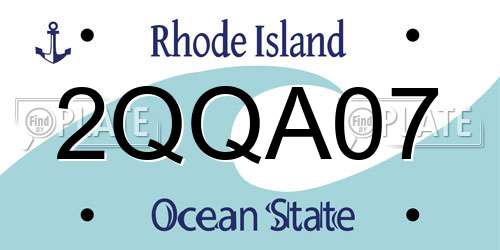 2QQA07 Rhode Island License Plate
