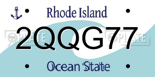 2QQG77 Rhode Island License Plate