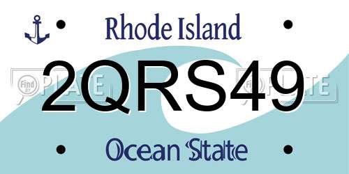 2QRS49 Rhode Island License Plate
