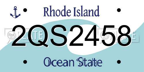 2QS2458 Rhode Island License Plate