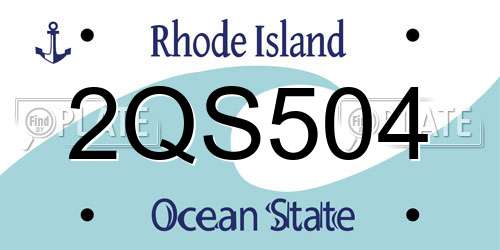 2QS504 Rhode Island License Plate