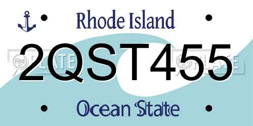2QST455 Rhode Island License Plate