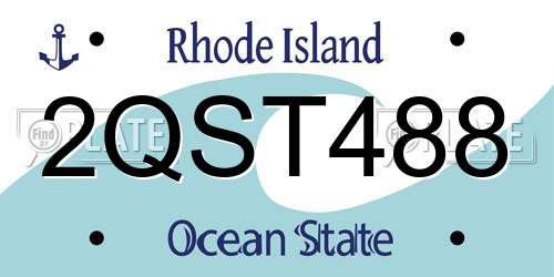 2QST488 Rhode Island License Plate