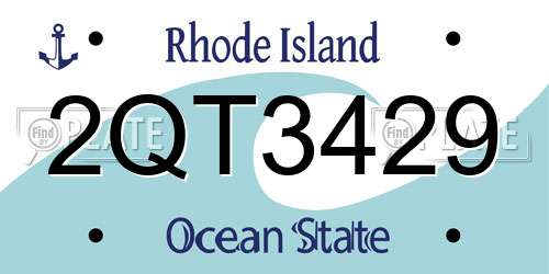 2QT3429 Rhode Island License Plate