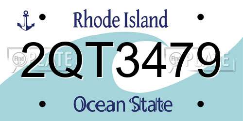 2QT3479 Rhode Island License Plate