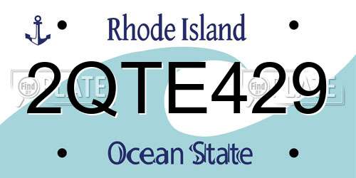 2QTE429 Rhode Island License Plate