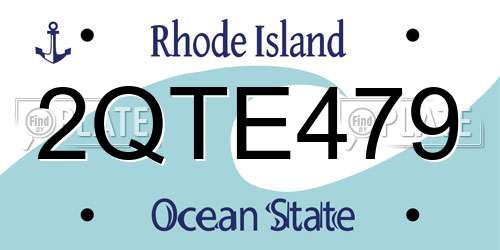 2QTE479 Rhode Island License Plate