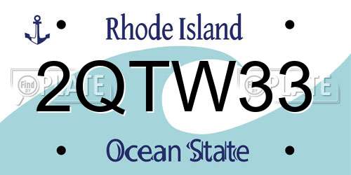 2QTW33 Rhode Island License Plate