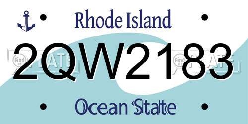 2QW2183 Rhode Island License Plate