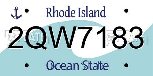 2QW7183 Rhode Island License Plate