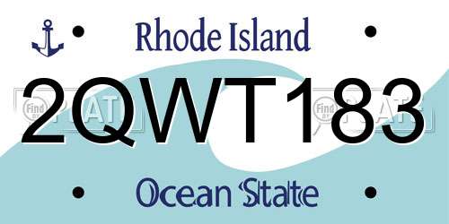 2QWT183 Rhode Island License Plate