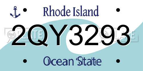 2QY3293 Rhode Island License Plate