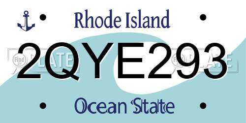 2QYE293 Rhode Island License Plate