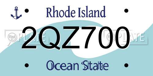 2QZ700 Rhode Island License Plate