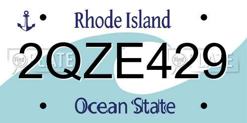 2QZE429 Rhode Island License Plate