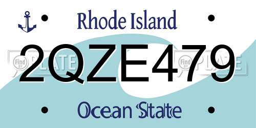 2QZE479 Rhode Island License Plate