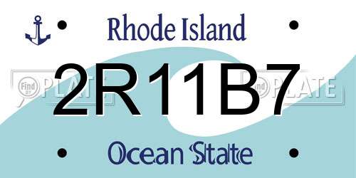 2R11B7 Rhode Island License Plate