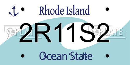 2R11S2 Rhode Island License Plate