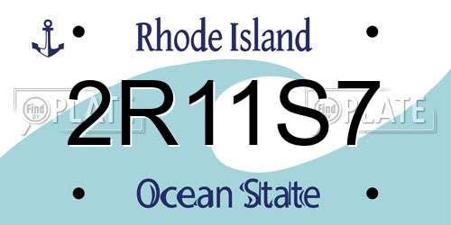 2R11S7 Rhode Island License Plate