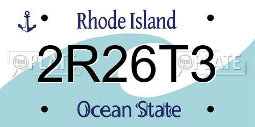 2R26T3 Rhode Island License Plate
