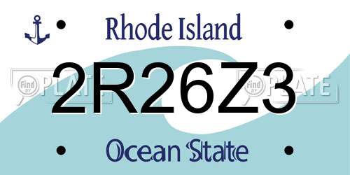 2R26Z3 Rhode Island License Plate